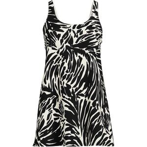 Lands' End Black and White Swim Coverup with Abstract Design